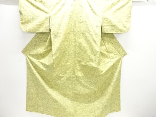 花唐草模様織出し十日町紬着物